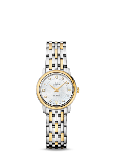 Omega De Ville Prestige Quartz 24.4 Stainless Steel / Yellow Gold / MOP / Bracelet